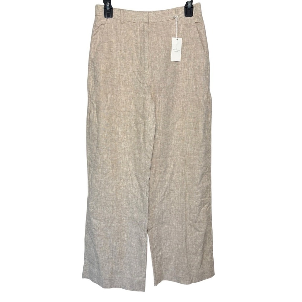 Abercrombie & Fitch The A&F Sloane Linen Blend Trousers Size 26 Oatmeal Career